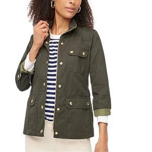 J Crew Relaxed Boyfriend Field Jacket Olive Green Size XS